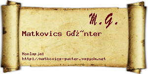 Matkovics Günter névjegykártya
